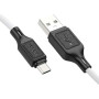 Дата кабель USB 2.0 AM to Micro 5P 1.0m Cool silicone X90 white HOCO (6931474788436)
