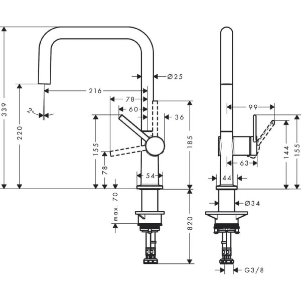 Мийка кухонна Hansgrohe S520-F510 + зміш. Talis M54 (43359800)