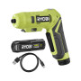 Викрутка акумуляторна Ryobi USB Lithium RSDP4-120G 4В 1х2А·год 5Нм 200об·хв поворотне руків'я 0.35кг