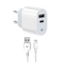 Зарядний пристрій MadeInFuture MFS12 12W 1xUSB-A + 1xUSB-C + cable USB-A to Lightning White (MIF82823) Зарядний пристрій MadeInFuture MFS12 12W 1xUSB-A + 1xUSB-C + cable USB-A to Lightning White (MIF82823)