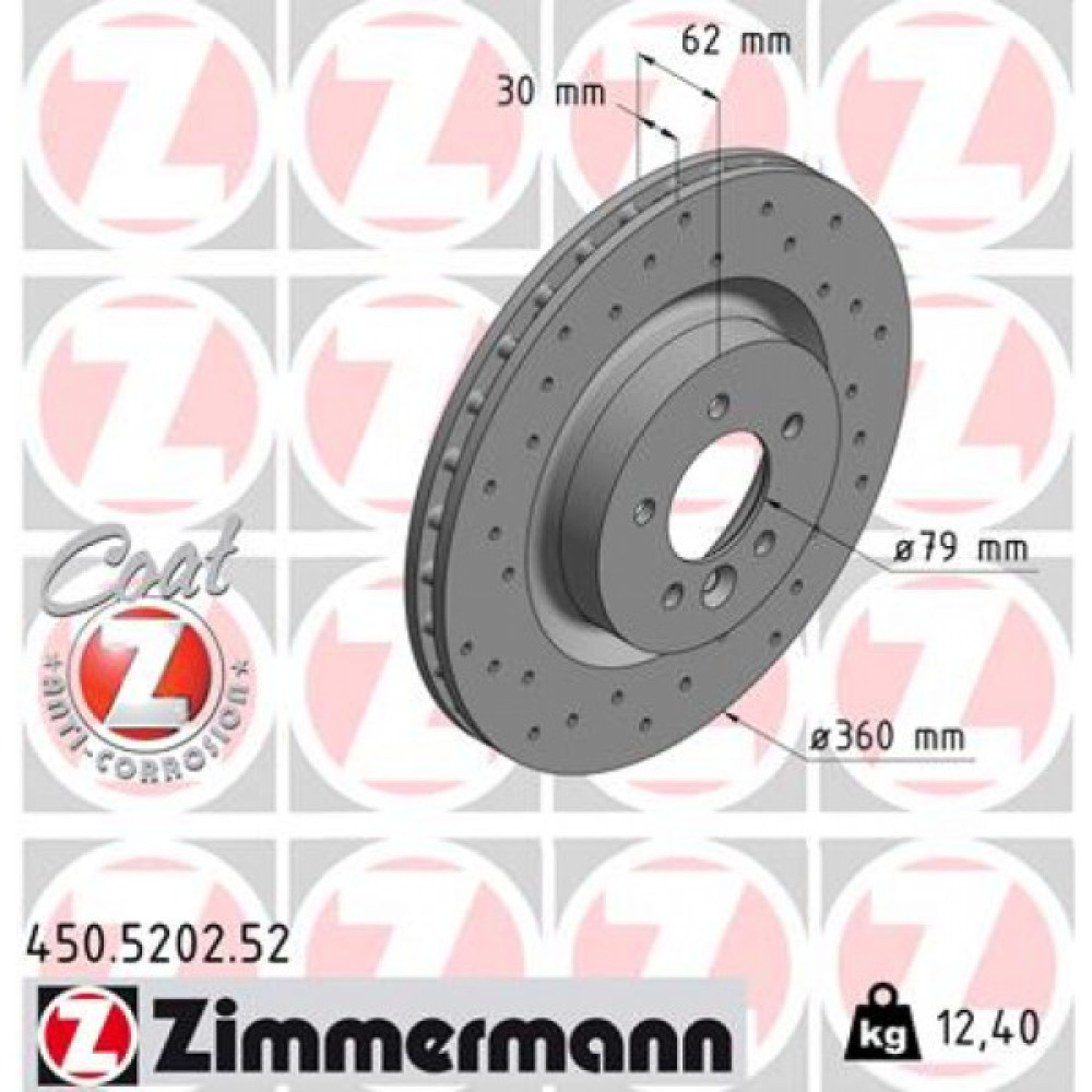 Гальмівний диск ZIMMERMANN 450.5202.52