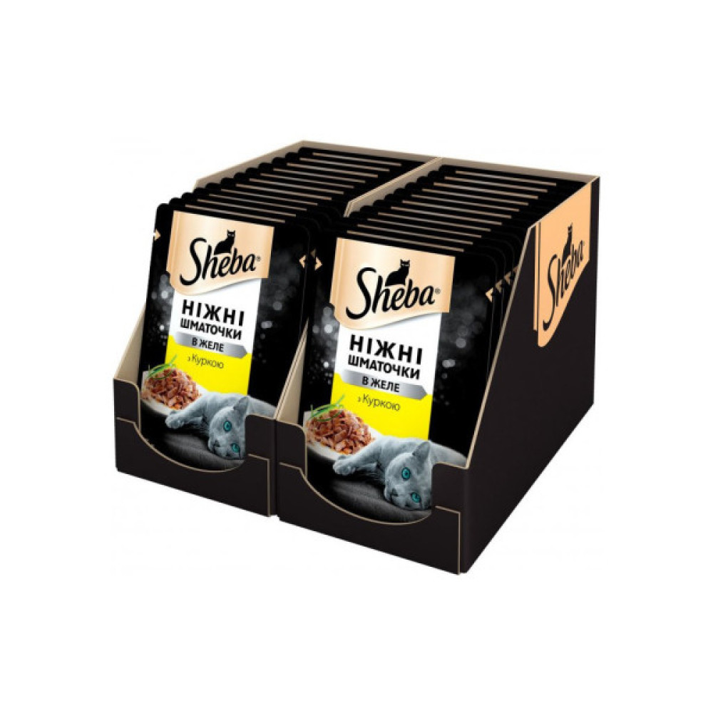 Вологий корм для кішок Sheba cij POU з куркою в желе 85 г (4770608257224)