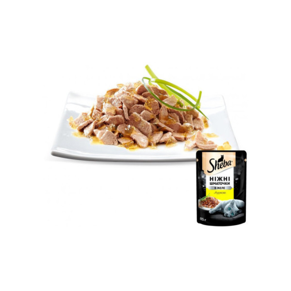Вологий корм для кішок Sheba cij POU з куркою в желе 85 г (4770608257224)