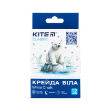 Крейда Kite біла кругла, 12 шт Classic (K-079-12)