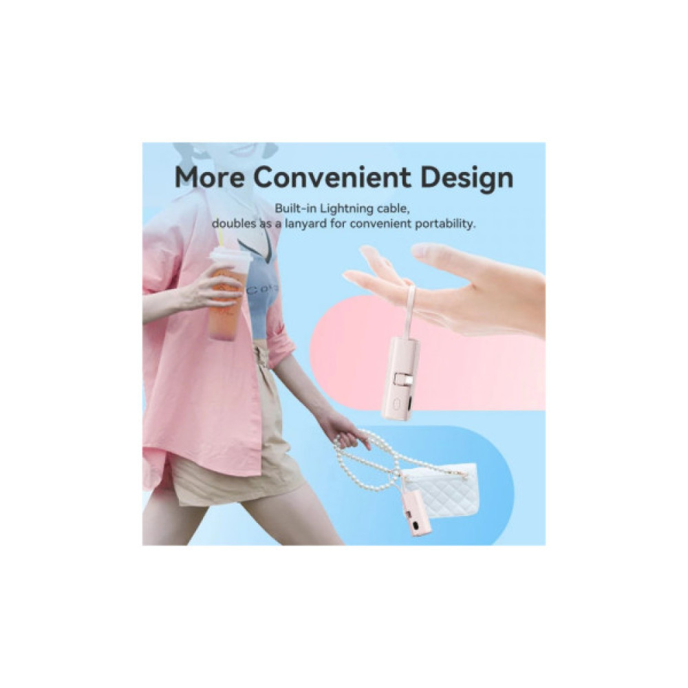 Батарея універсальна VENTION 4800mAh 22,5W PD, USB-C In/Out, LED display, with built-in USB-C cable White (FHQW0)