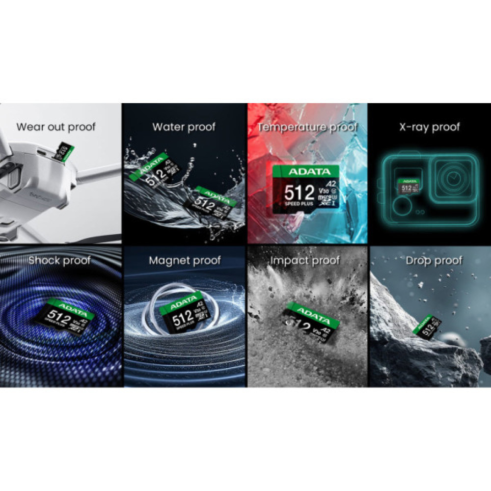 Карта пам'яті ADATA 64GB microSD class 10 UHS-I U3 V30 A2 Speed Plus (UD64GUI3V30A2SP-RA1)