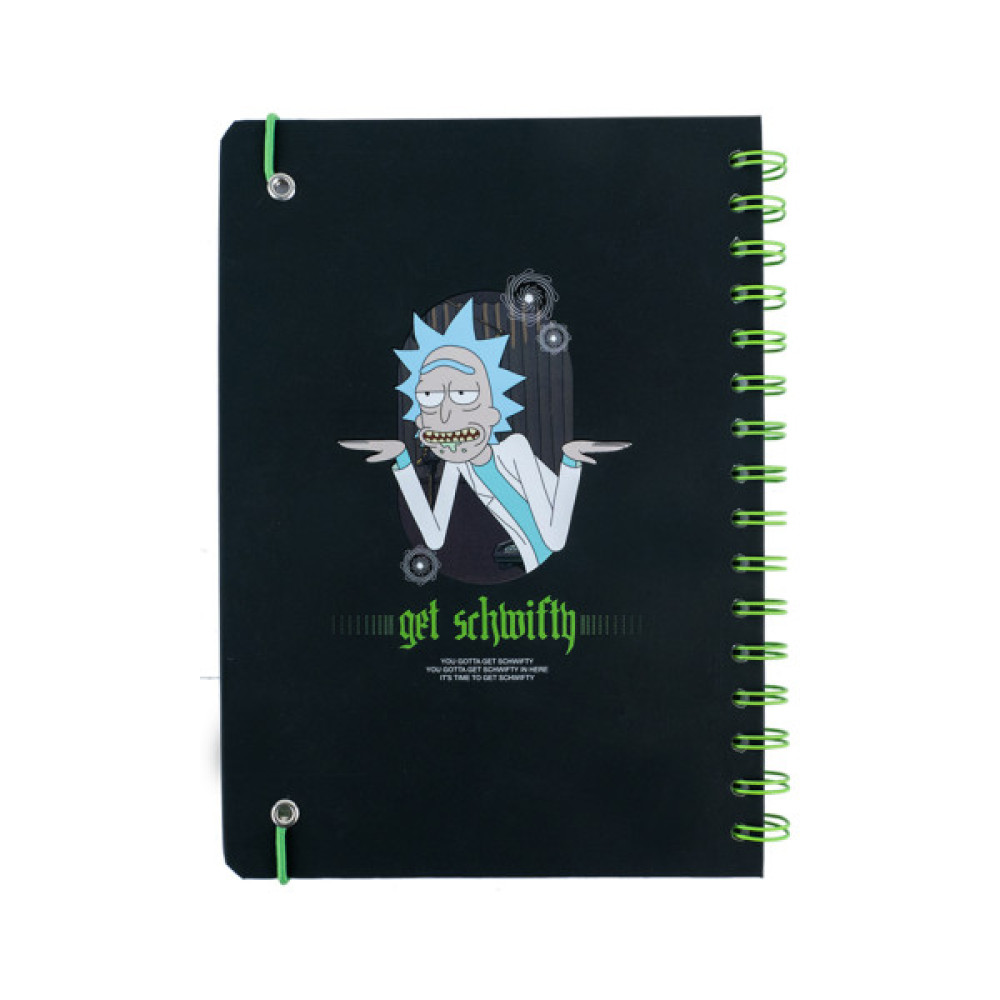 Блокнот Kite на спіралі A5 Rick and Morty , 80 аркушів, клітинка (RM24-190)