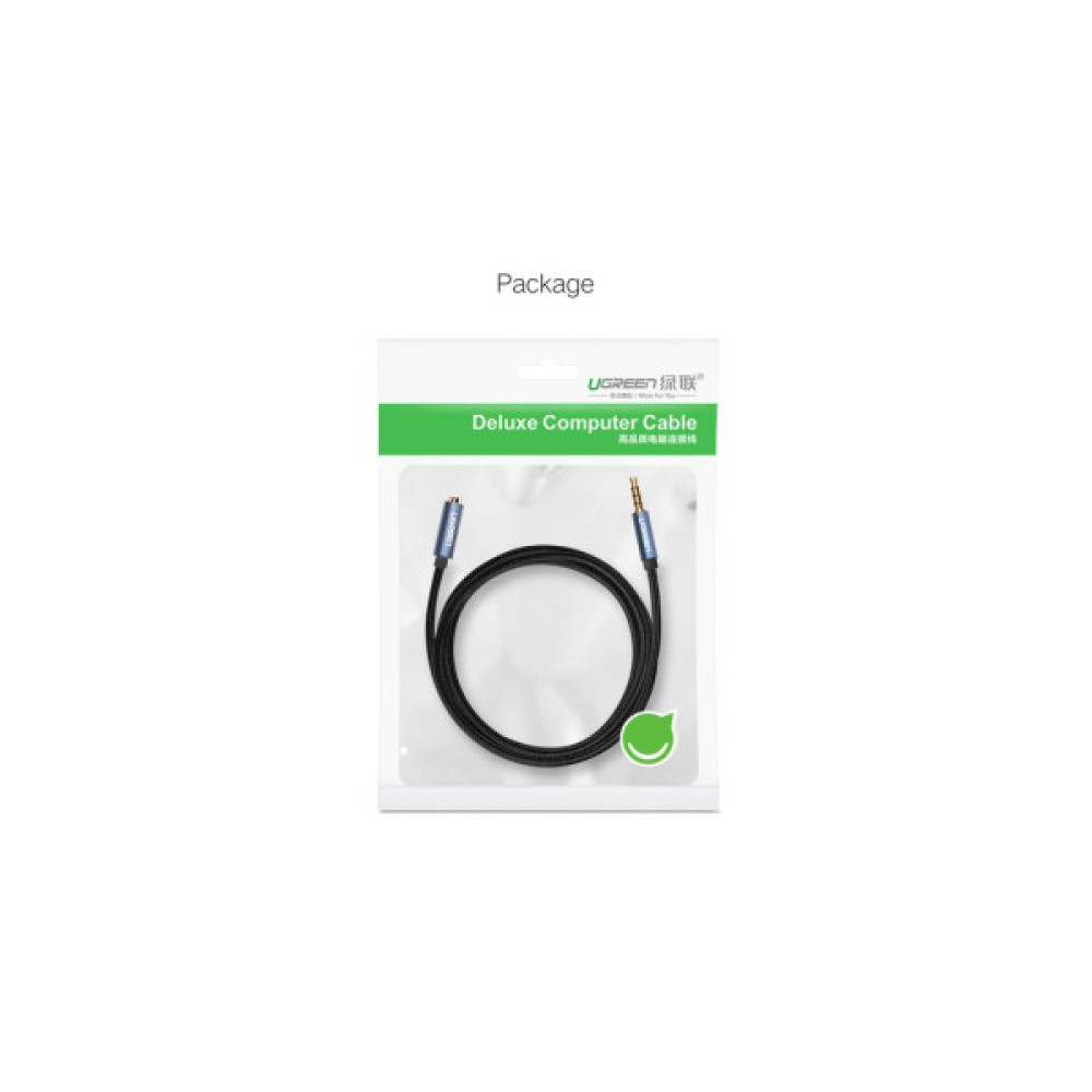 Кабель мультимедійний 3.5mm M to 3.5mm F 2.0m AV118 blue Ugreen (40675)