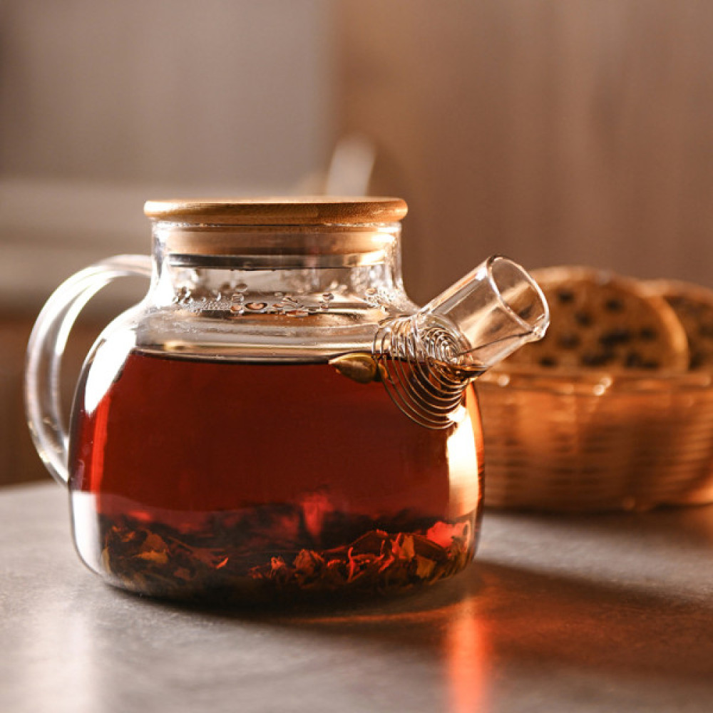 Заварник Ardesto Gemini боросилікатне скло бамбук прозорий 800мл (AR3008GBM)