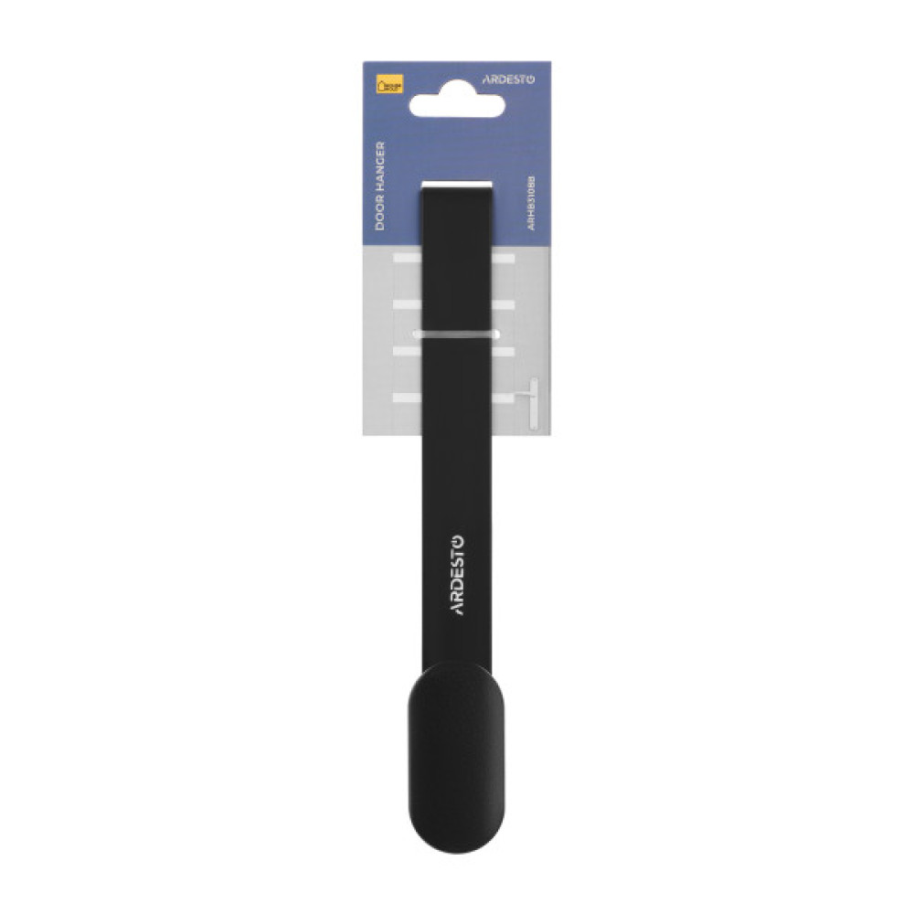 Дверний вішак на 1 гачок ARDESTO Minimalism 3x3x20см, метал, пластик,  чорний