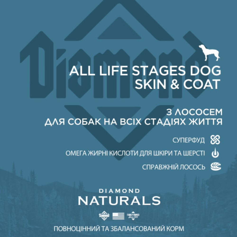 Сухий корм для собак Diamond Naturals All Life Stages Dog Skin&Coat 2 кг (0074198615636)