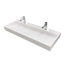 Раковина, умивальник Adamant VISION, штучний камінь, прямокут., з отвором для змішувача, без переливу, 1200х455х110мм, накладний, білий