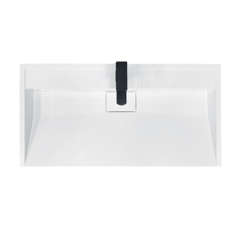 Раковина, умивальник Adamant VISION, штучний камінь, прямокут., з отвором для змішувача, без переливу, 900х455х110мм, накладний, білий