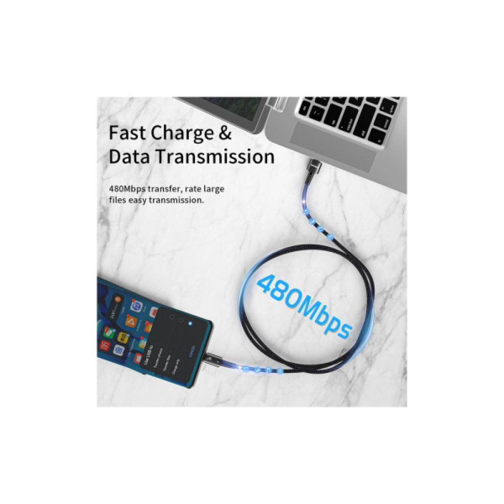 Дата кабель USB 2.0 AM to USB-C 2.0m 100W black Essager (EXC7A-CGA01-P)