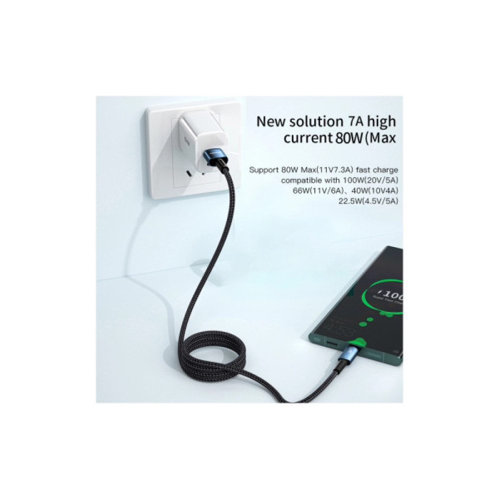 Дата кабель USB 2.0 AM to USB-C 2.0m 100W black Essager (EXC7A-CGA01-P)