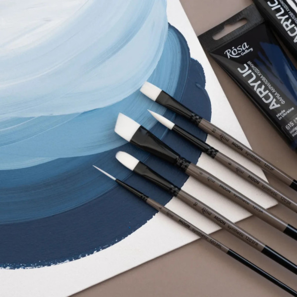 Пензлик для малювання Rosa Синтетика кутова, MOON 1203A, №8 (4823098534204)