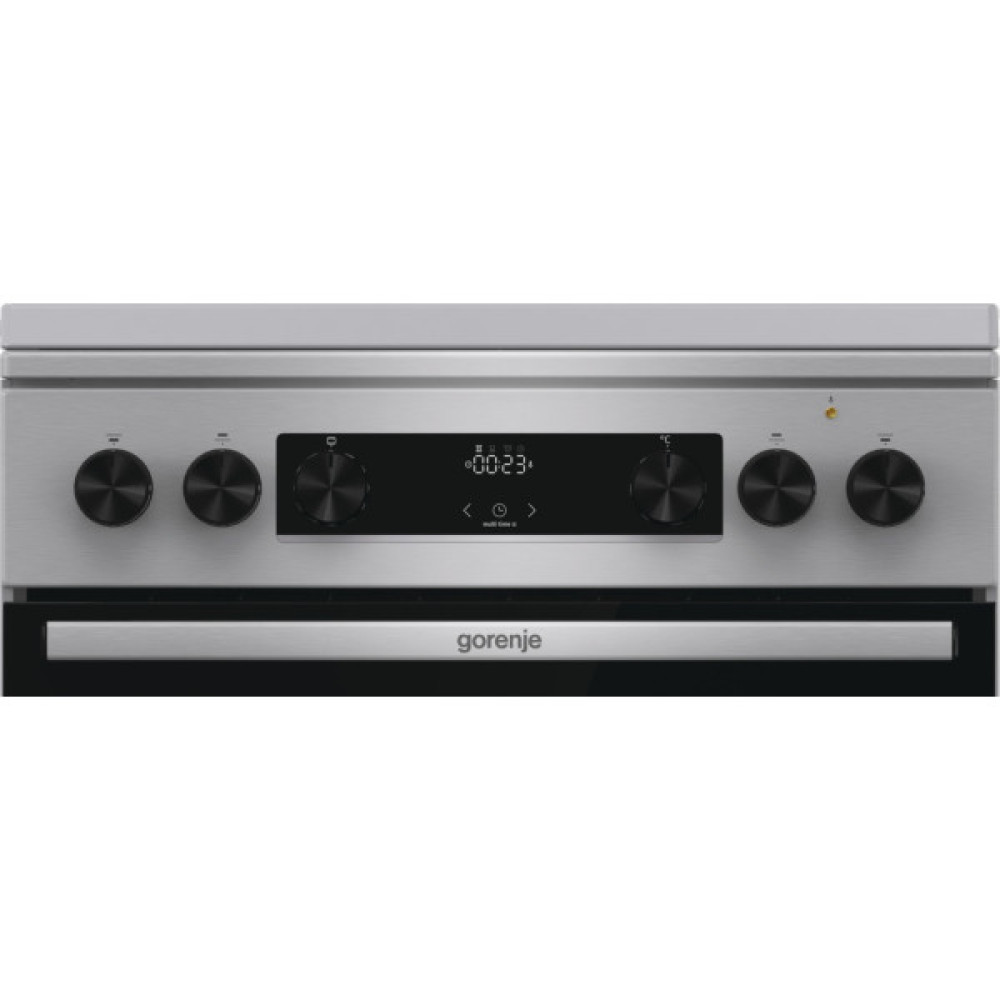 Плита Gorenje комбінована, 71л, 60x60см, дисплей, чавун,з кришкою, програматор IconLed,нерж