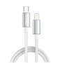 Дата кабель USB-C to Lightning 1.0m PD30W zinc alloy braided white ColorWay (CW-CBPDCL098-WT)