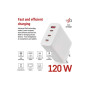 Зарядний пристрій EMOS V06G120 1xUSB-A + 3xUSB-C PD120W GaN (V06G120)