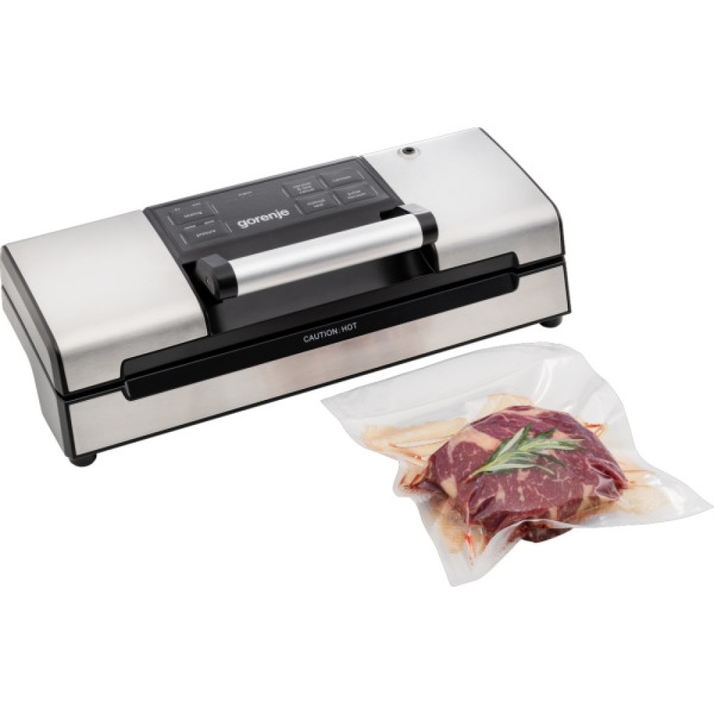 Вакууматор Gorenje для пакетів, 120Вт, 30см, електронне керування, +10 пакетів, нерж, чорний