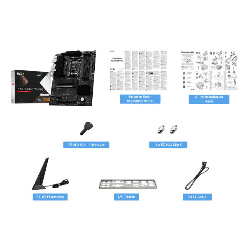 Материнcька плата MSI PRO B850-S WIFI6E sAM5 B850 4xDDR5 M.2 HDMI WiFi BT ATX