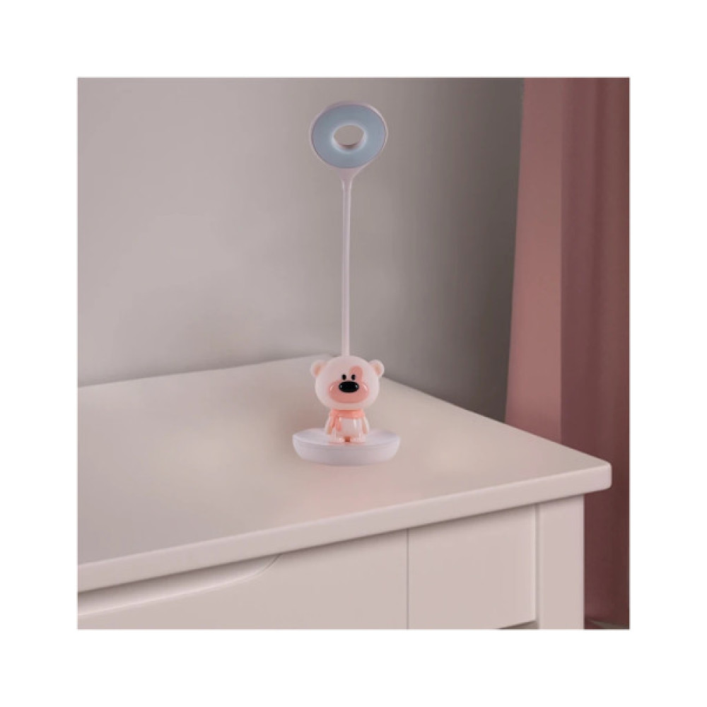 Настільна лампа Kite Bear LED з акумулятором, рожева (K24-492-2-2)