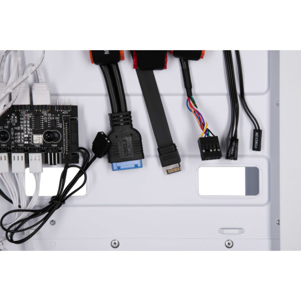 Корпус 2E GAMING Hexagon G338W без БЖ 2xUSB3.0, 1xUSBType-C, 3x120мм ARGB, 1x120мм, VGA 330мм, LCS ready, HUB, TG Side Panel, ATX, білий