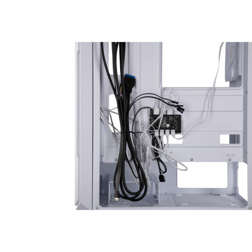 Корпус 2E GAMING Hexagon G338W без БЖ 2xUSB3.0, 1xUSBType-C, 3x120мм ARGB, 1x120мм, VGA 330мм, LCS ready, HUB, TG Side Panel, ATX, білий