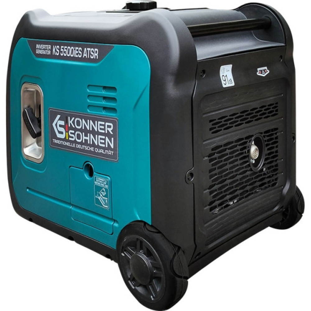 Генератор інверторний бензиновий Konner&Sohnen KS 5500iES ATSR, 230В, 5.5кВт, АВР(ATS), електростартер, 52кг
