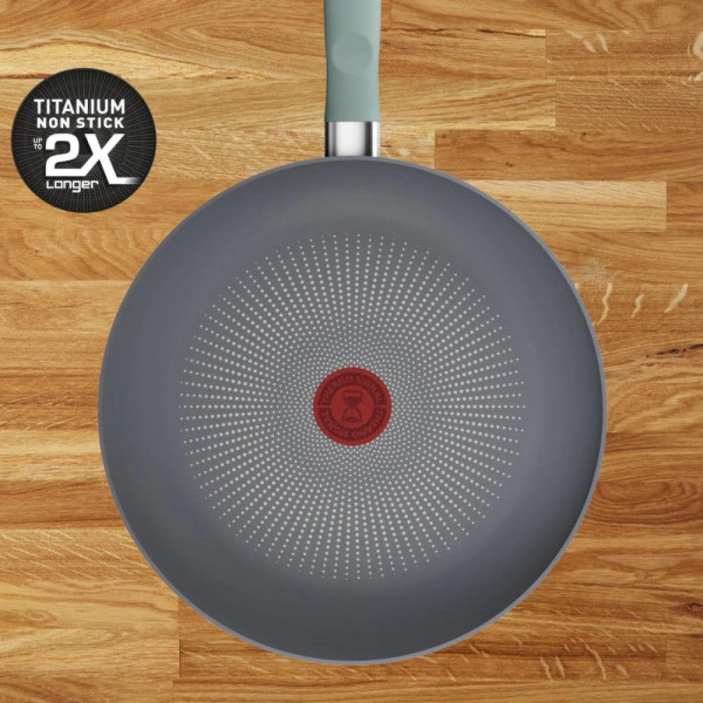 Сковорода Tefal Halo EUCALYPTUS, 28см, алюміній, бакеліт, сірий (G0160602)