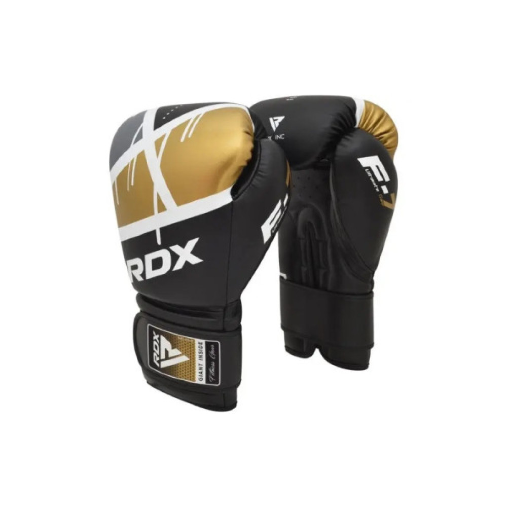 Боксерські рукавички RDX F7 Ego Black Golden 10 унцій (BGR-F7BGL-10oz)