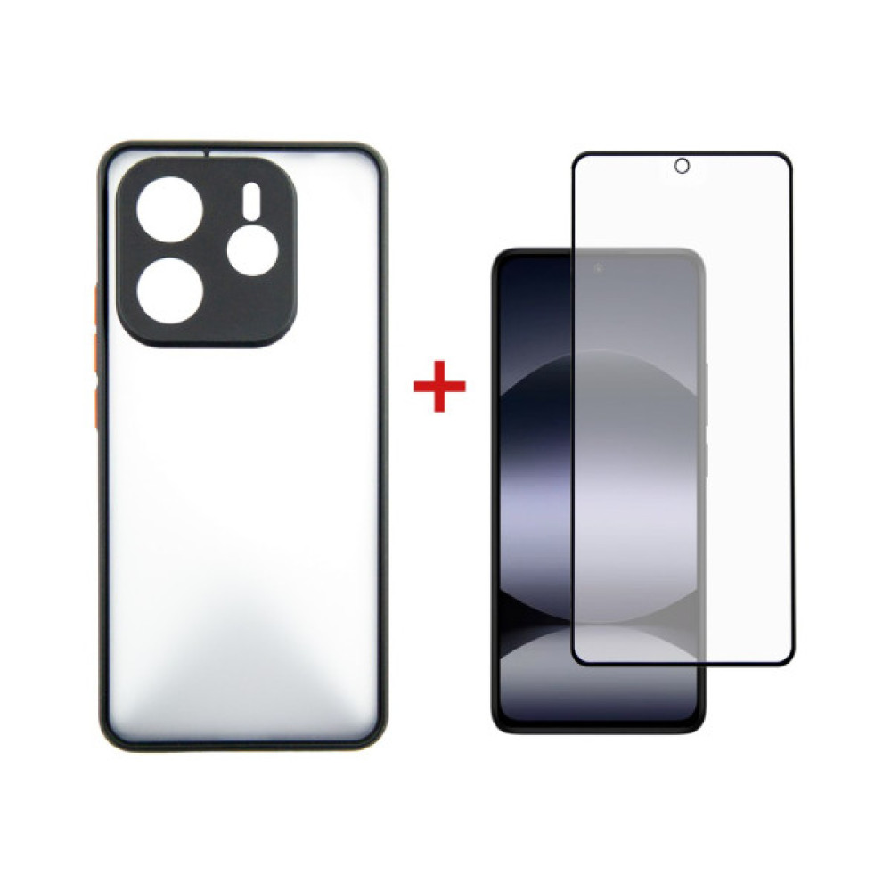 Чохол до мобільного телефона Dengos Xiaomi Redmi Note 14 4G Matte + glass (Black) (DG-KM-135) Чохол до мобільного телефона Dengos Xiaomi Redmi Note 14 4G Matte + glass (Black) (DG-KM-135)