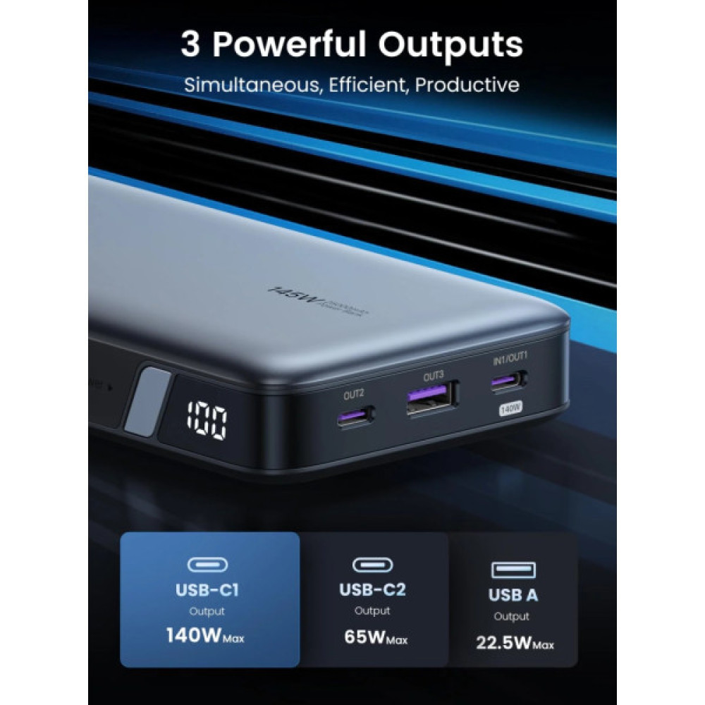 Концентратор Ugreen USB-C to HDMI + 2xUSB 3.2 + USB-C 3.2 + RJ45 + PD CM512 gray (45000)