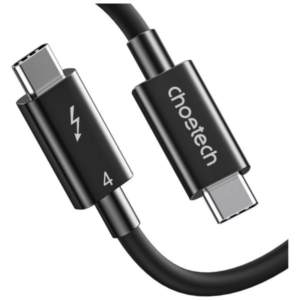 Дата кабель USB-C to USB-C 0.8m Thunderbolt4 40Gbps Power Delivery 100W 8K60Hz Choetech (A3010-BK)