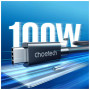 Дата кабель USB-C to USB-C 0.8m Thunderbolt4 40Gbps Power Delivery 100W 8K60Hz Choetech (A3010-BK) Дата кабель USB-C to USB-C 0.8m Thunderbolt4 40Gbps Power Delivery 100W 8K60Hz Choetech (A3010-BK)