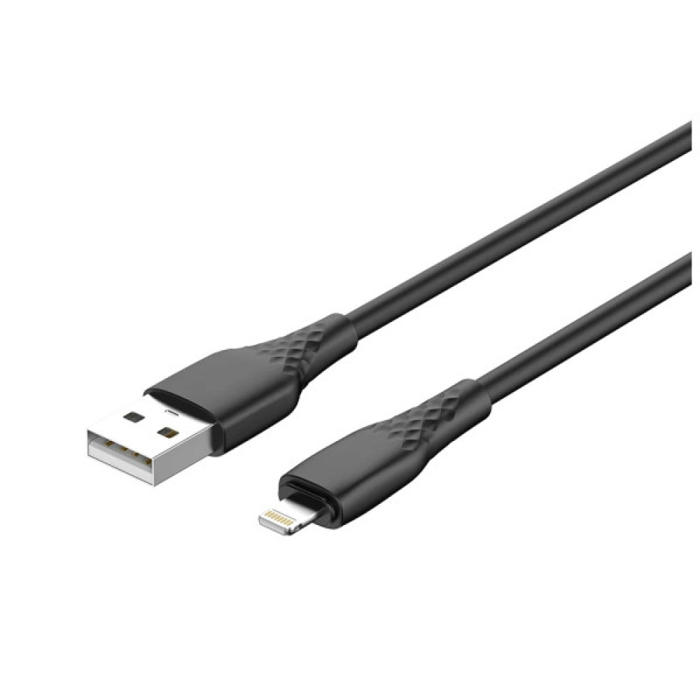 Дата кабель USB 2.0 AM to Lightning 1.0m 3A textured PVC black ColorWay (CW-CBUL094-BK)