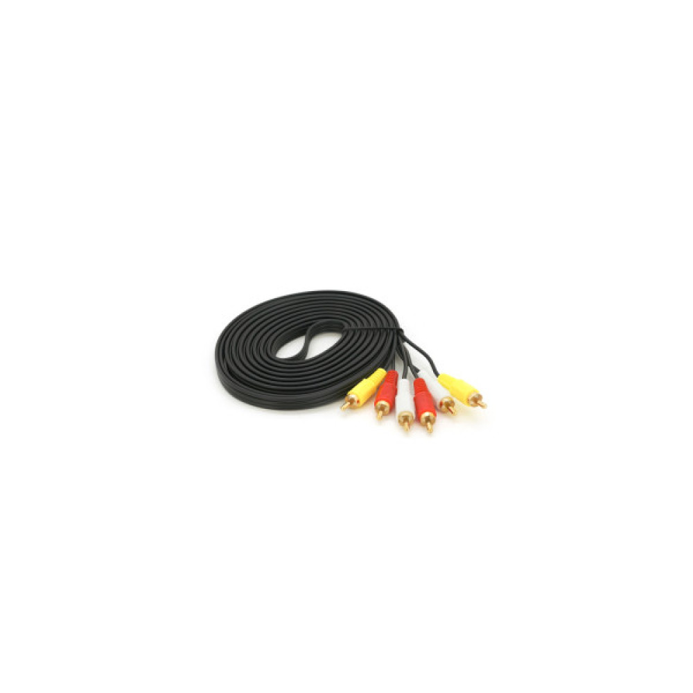 Кабель мультимедійний 3xRCA M to 3xRCA M 5.0m black Voltronic (YT-3хRCA(M)/3хRCA(M)-5.0G)