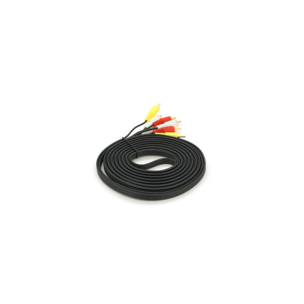 Кабель мультимедійний 3xRCA M to 3xRCA M 5.0m black Voltronic (YT-3хRCA(M)/3хRCA(M)-5.0G)