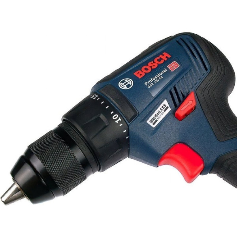 Шурупокрут-дриль акумуляторний Bosch Professional GSR 18 V-50 18В 2х2А·год 28·50·50Нм 460·1800об/хв 1кг кейс аксесуари