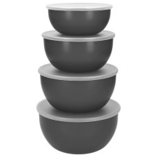 Миска KitchenAid Coreline, набір 4 шт, з кришкою, сірий (KQG176OSCGG)