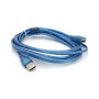 Дата кабель USB 2.0 AM/AF 3.0m ferrite transparent blue Voltronic (YT-AM/AF-3.0TBL)