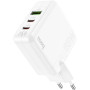 Зарядний пристрій HOCO C115A Header 2xUSB-C PD65W + 1xUSB QC3.0 GaN White (6931474798312)