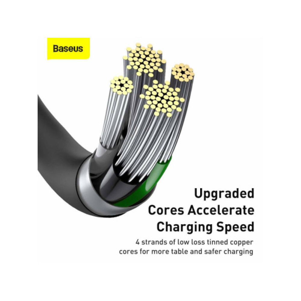 Дата кабель USB 2.0 AM to Lightning 2.0m 2.4A black Baseus (CALYS-C01)