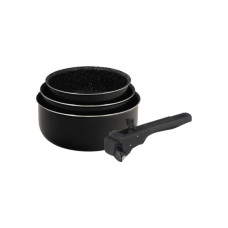 Ківш Bergner Click & cook black, набір зі знімною ручкою 16/18/20 см, 4 предмети (BG-31602-BK)