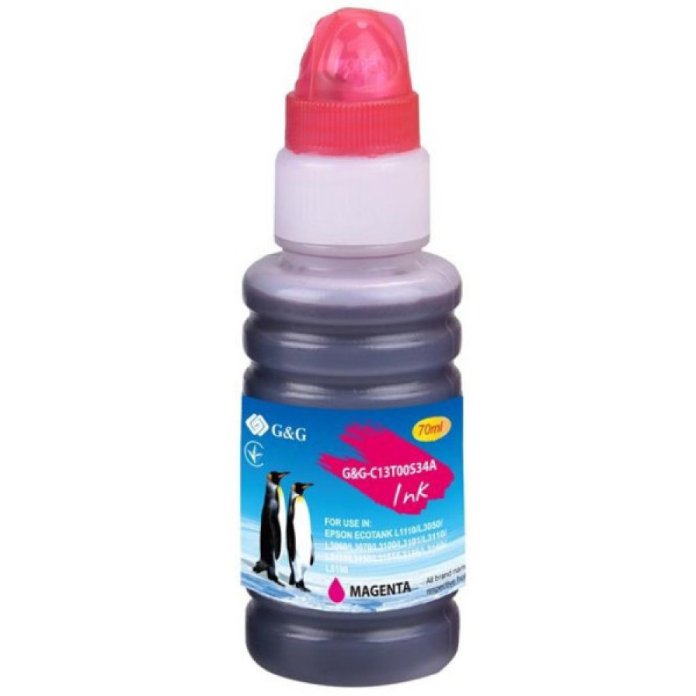 Чорнило G&G Epson L31XX magenta, контейнер 70мл (G&G-C13T00S34A) Чорнило G&G Epson L31XX magenta, контейнер 70мл (G&G-C13T00S34A)