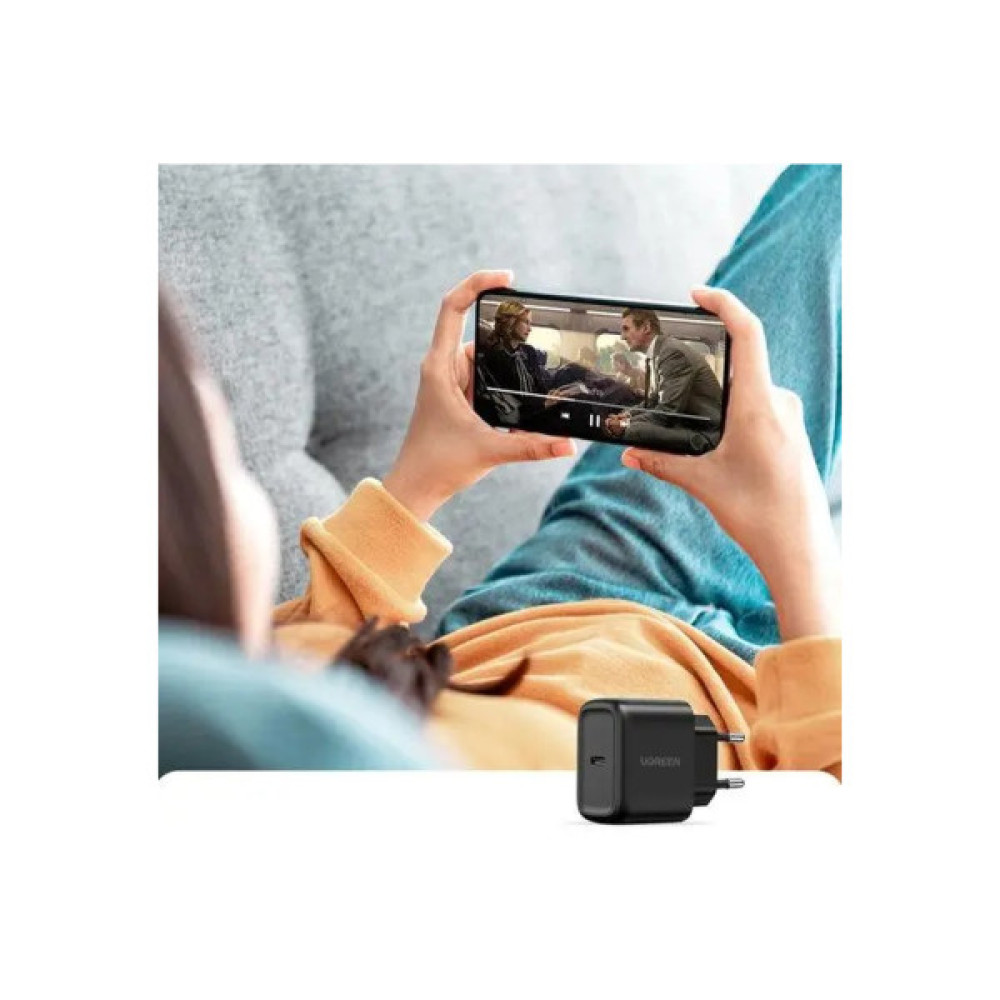 Зарядний пристрій Ugreen USB-C PD25W + cable USB-C to USB-C 2.0m CD250 black (50581)