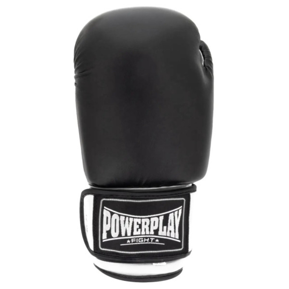 Боксерські рукавички PowerPlay 3004 Classic Чорно-Білі 12 унцій (PP_3004_12oz_Bl/White)