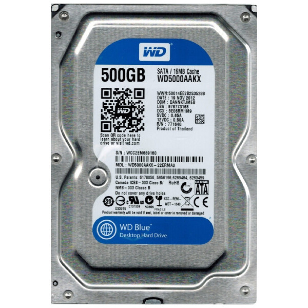 Жорсткий диск 3.5"  500Gb WD (WD5000AAKX)