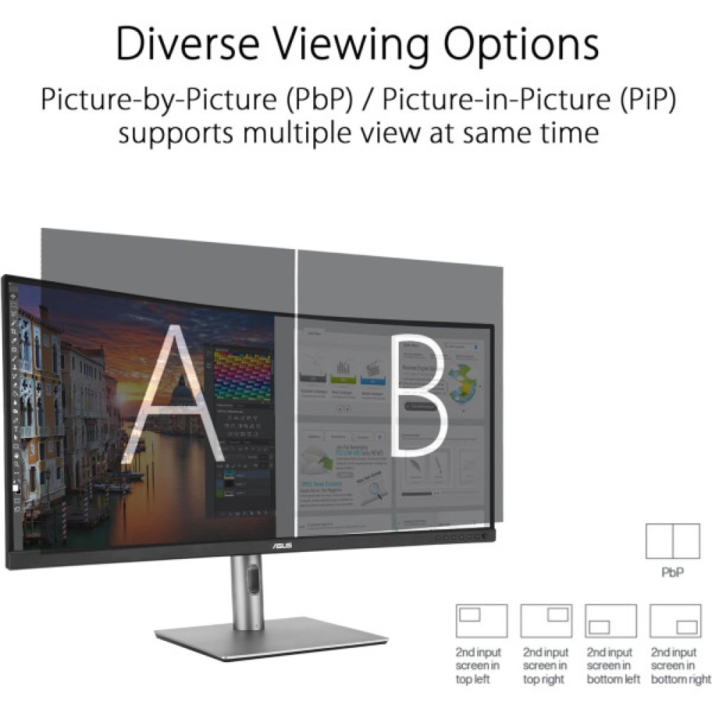 Монітор Asus 34.1" ProArt PA34VCNV 2xHDMI, 2xDP, USB-C, 2xUSB, RJ-45, MM, IPS, 3440x1440, 21:9, sRGB 100%, CURVED, AdaptiveSync, HAS, HDR10