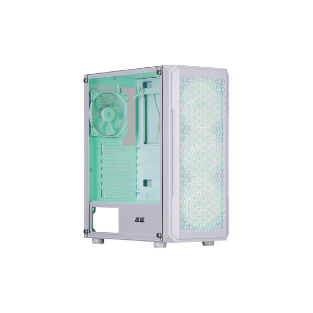 Корпус 2E GAMING Hexagon G338W без БЖ 2xUSB3.0, 1xUSBType-C, 3x120мм ARGB, 1x120мм, VGA 330мм, LCS ready, HUB, TG Side Panel, ATX, білий